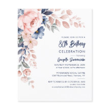 Convite à apresentação de folhas cor-de-rosa com F