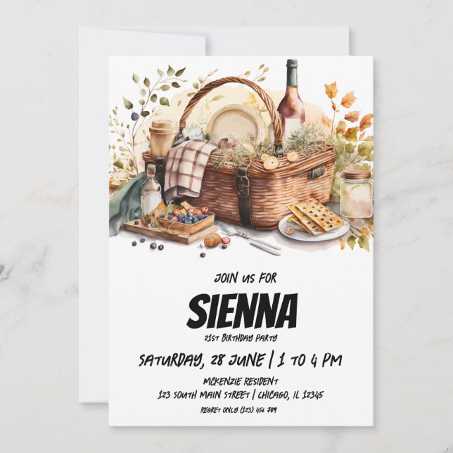 Convite à apresentação de picnic europeu (Frente)