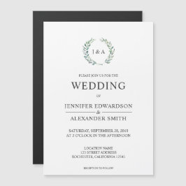 Convite A aquarela botânica deixa casamento monograma