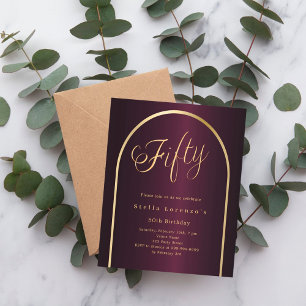 Convite à Arca do Ouro Burgundy para 50 anos