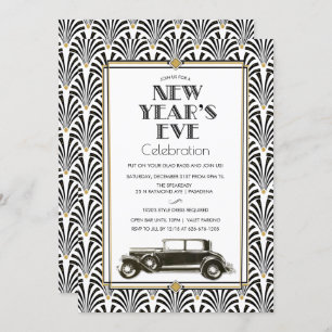 Convite à Arte de Ano Novo Deco Gatsby