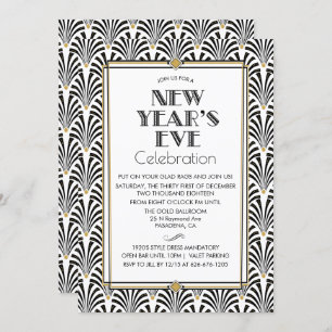 Convite à Arte de Ano Novo Deco Gatsby