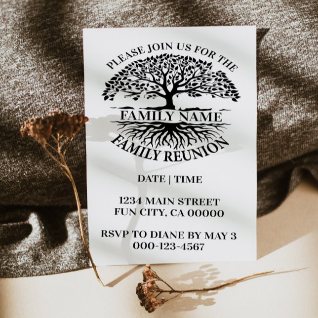 Convite à Árvore Familiar de Reunião Familiar Raíz (Criador carregado)