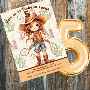 Convite à Bacia de Aniversário do 5 de Cowboy