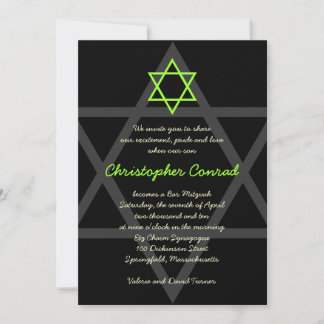 Convite à Bar Negra e Verde Mitzvah