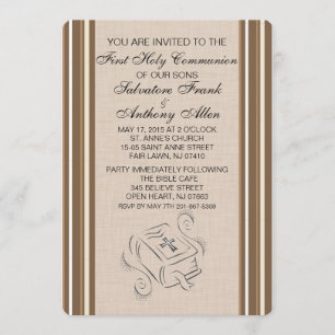 Convite à Bíblia de comunhão de gêmeos com ranhura