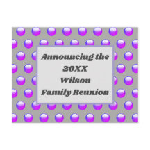 Convite à Bolinhas Roxo de Reunião da Família