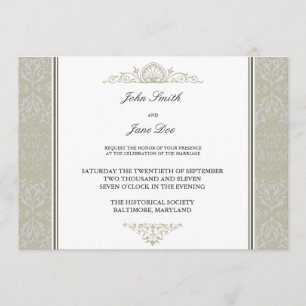 Convite à Borda de Damask no Champanhe