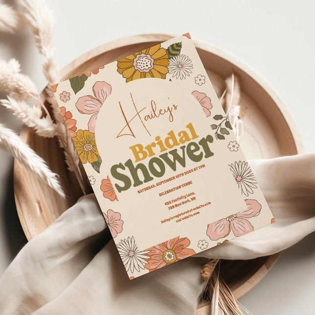 Convite à Bridal Pensada da Retro Groovy 70 (Criador carregado)