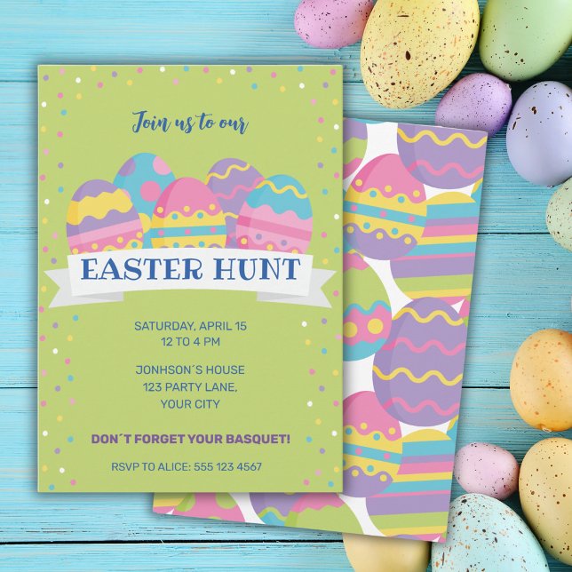 CONVITE À CAÇA DE Ovos de Páscoa Verdes (Criador carregado)