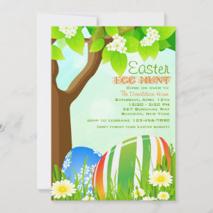Convite à Caça de Ovos para Jardim páscoa