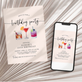 Convite à caligrafia de Festa de aniversário coque