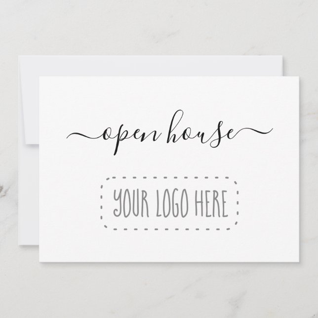 Convite à Casa Aberta de Negócios - Adicionar Logo (Frente)