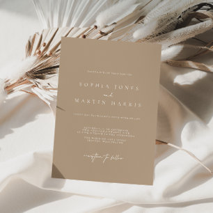 Convite à Casamento Minimalista Elegante Pale Taup