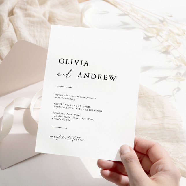 Convite à Casamento Minimalista Moderno Elegante (Criador carregado)