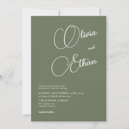 Convite à Casamento Minimalista Sage Green