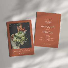 Convite à Casamento Minimalista Terracotta