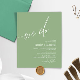 Convite à Casamento Minimalista Verde de Sábio Orç