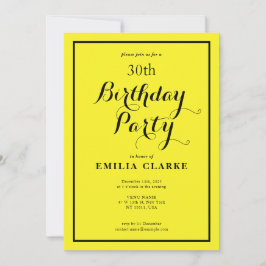 Convite à celebração de aniversário amarelo alegre