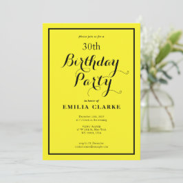 Convite à celebração de aniversário amarelo alegre