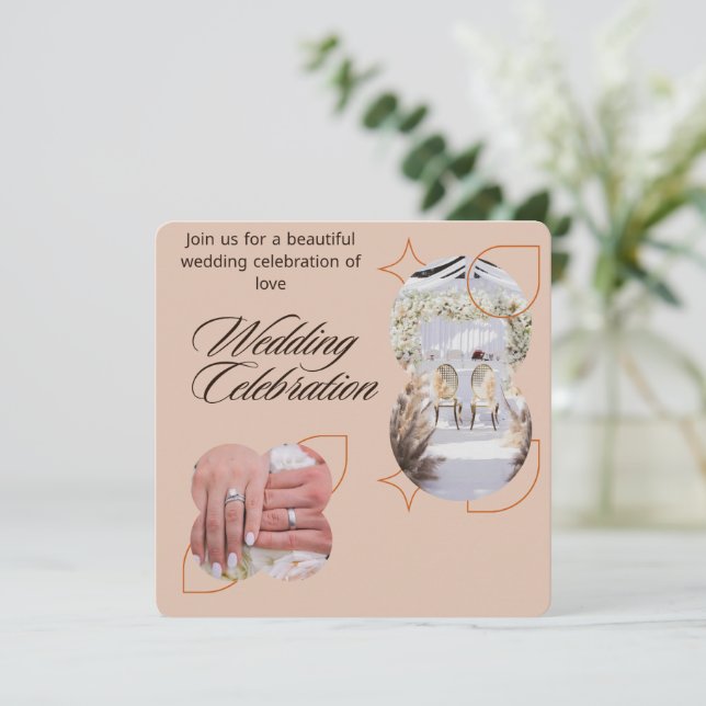 Convite à Celebração de Casamentos Românticos | El (Em pé/Frente)