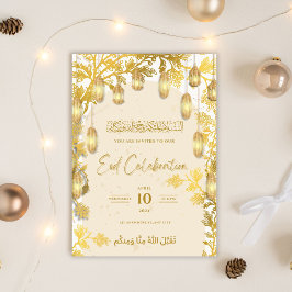 Convite à Celebração de Eid de Luxo Dourado