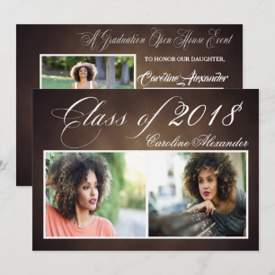 Convite à Celebração de Graduação Castanho Escuro