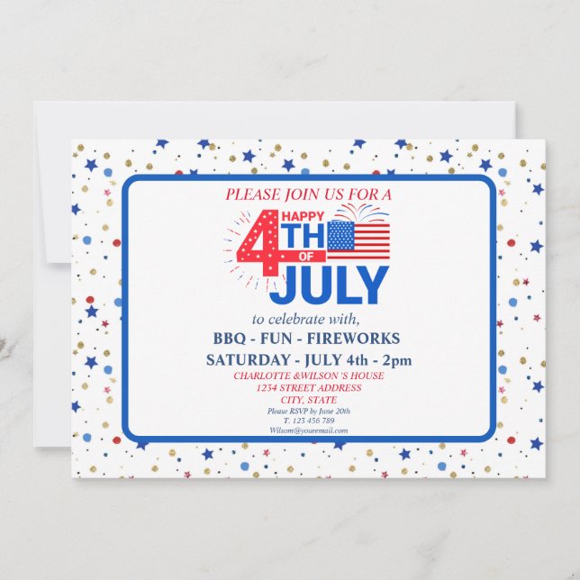 Convite à celebração do dia 4 de julho (Frente)