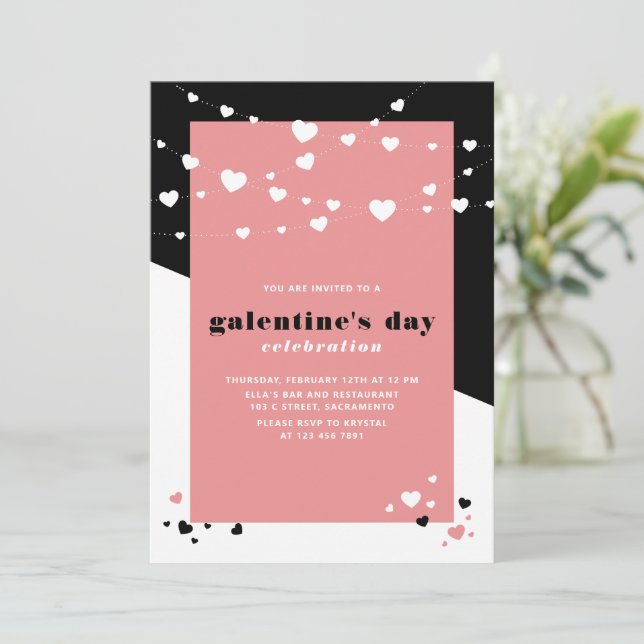 Convite à Celebração do Dia da Galentina Moderna (Em pé/Frente)