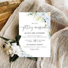 Convite à Cerimônia de Casamento Azul Dusty