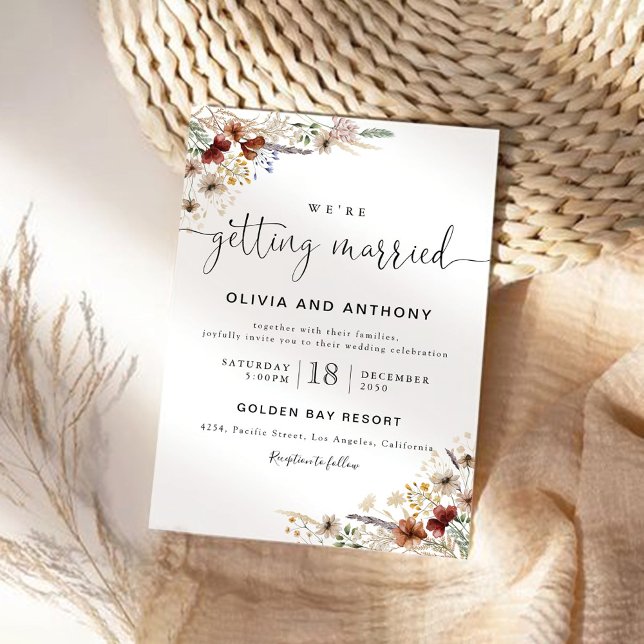 Convite à cerimônia de casamento de Tiny Wildflowe (Criador carregado)