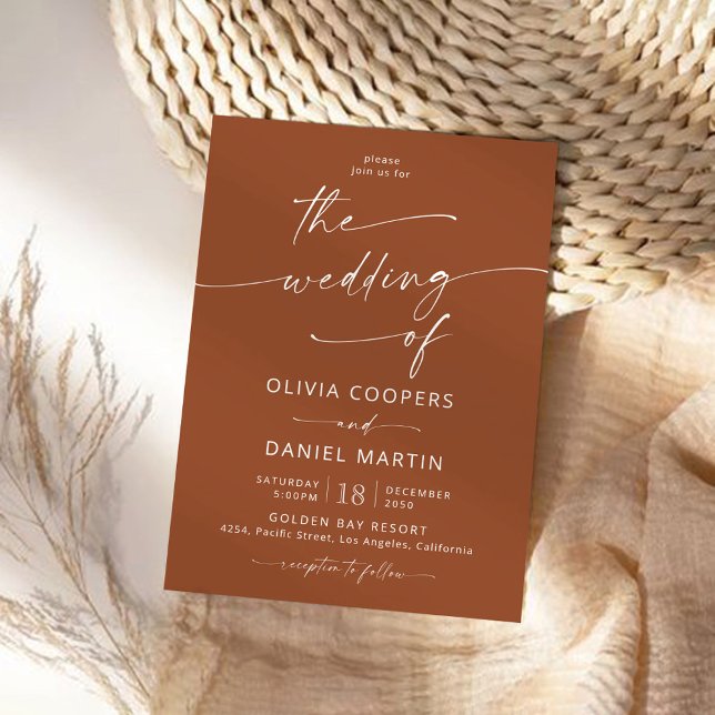 Convite à cerimônia de casamento minimalista (Criador carregado)