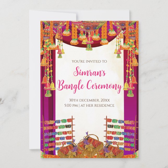 Convite à cerimônia de Choora Digital & Bangle (Frente)