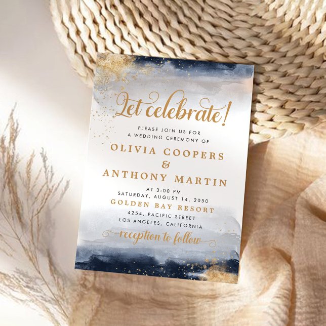 Convite à cerimônia de marinho e de casamento Dour (Criador carregado)