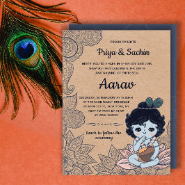 Convite à cerimônia de nomeação de bebês do Hindu 