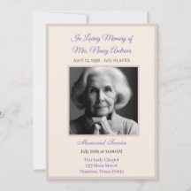 Convite à Cerimônia Funeral/Memorial Elegante