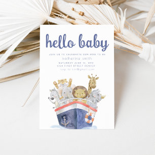 Convite à Chá de fraldas de Arca de Safari Náutico