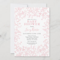 Convite à chá de fraldas Floral de Chinoiserie Ros