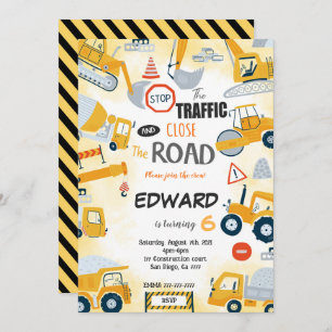 Convite à Construção de Aniversário de 6