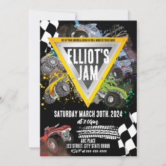 Convite à Corrida de Aniversário do Monster Truck