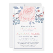 Convite à Dedicação de Bebês, Batismo, Flores