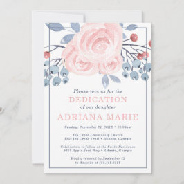 Convite à Dedicação de Bebês, Batismo, Flores