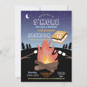 Convite à Diversão de Fogo para Camp Camp S'More