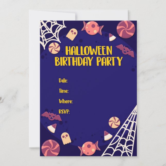 Convite à Festa de aniversário de Halloween (Frente)