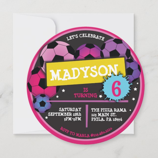 Convite à Festa de aniversario de meninas de BOLSA (Frente)