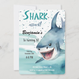 Convite à Festa de aniversário de tubarões 5
