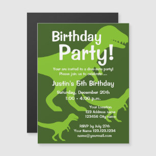 Convite A Festa de aniversário do tema do dinossauro do g