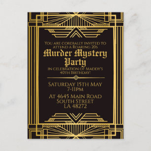 Convite à festa de aniversário misteriosa de homic