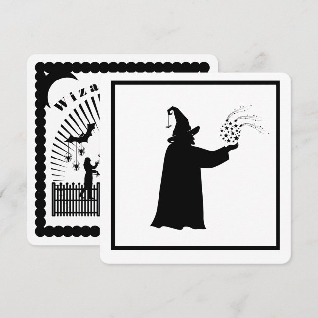 Convite à Festa de Ball Halloween de Wizard (Frente/Verso)