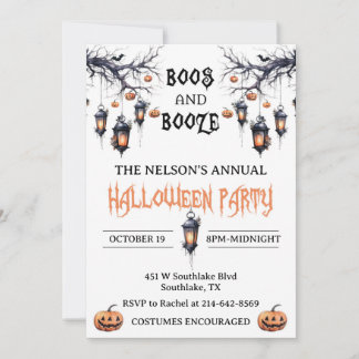 Convite à Festa de Boos e Booze Halloween